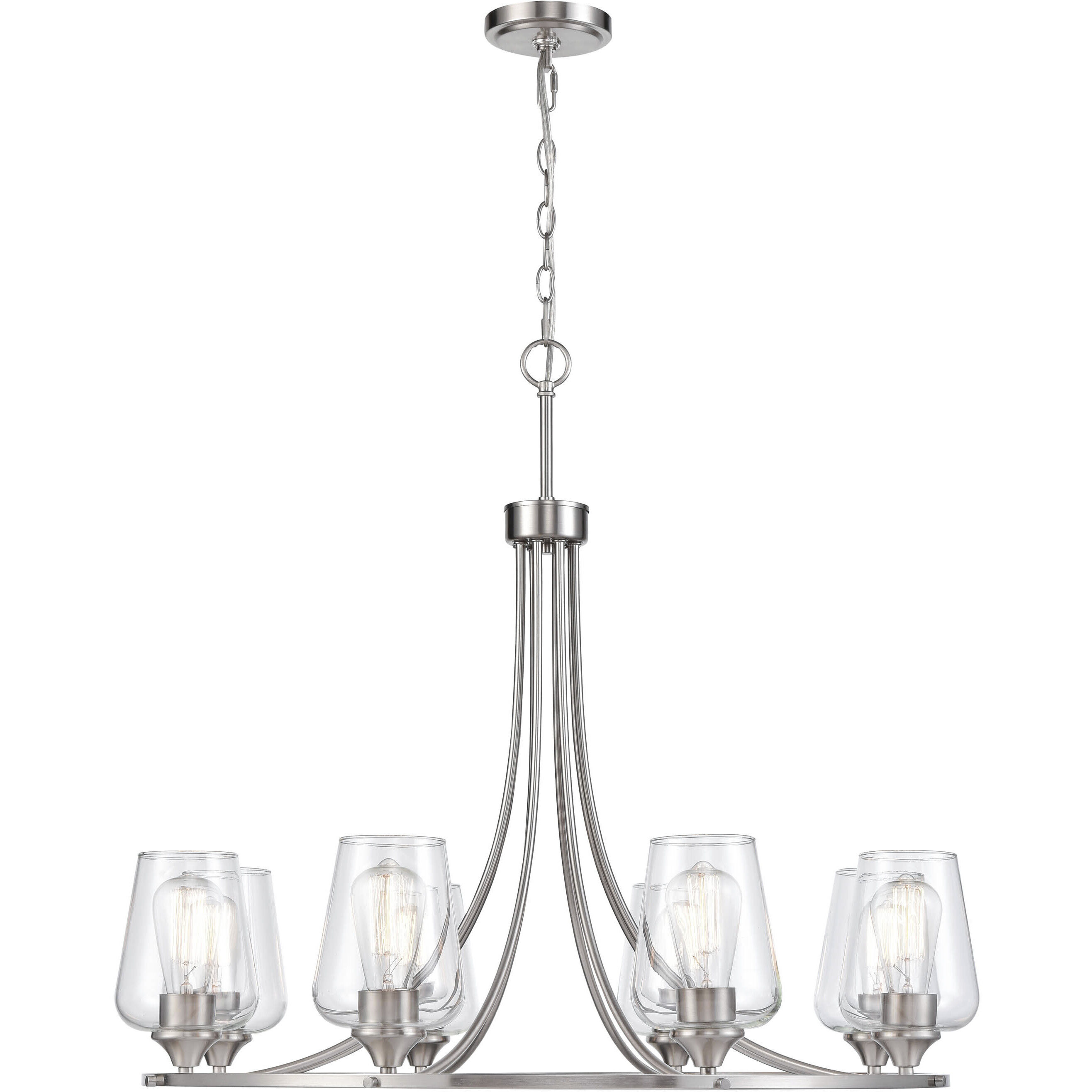 Ashford 8 Light 32 inch Brushed Nickel Chandelier Ceiling Light